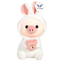 Bunny pig blanco 21 cm con grabadora de voz