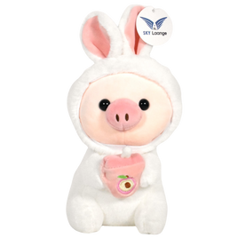 Bunny pig blanco 21 cm con grabadora de voz