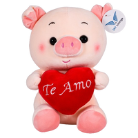 Cerdito corazón 26 cm con grabadora de voz